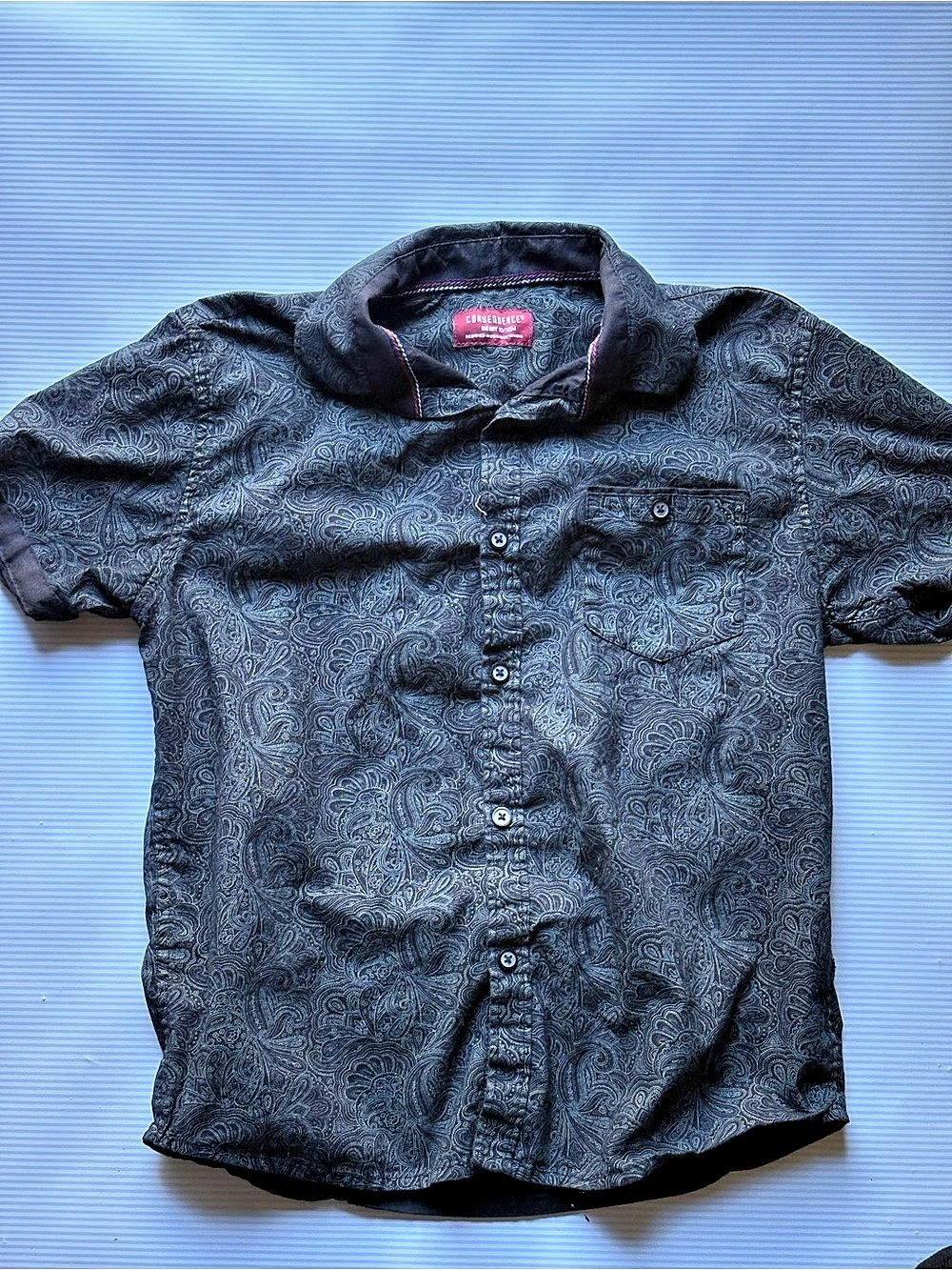Consequence Boys’ Paisley Button-Up in Black & Gray Like New 10/12